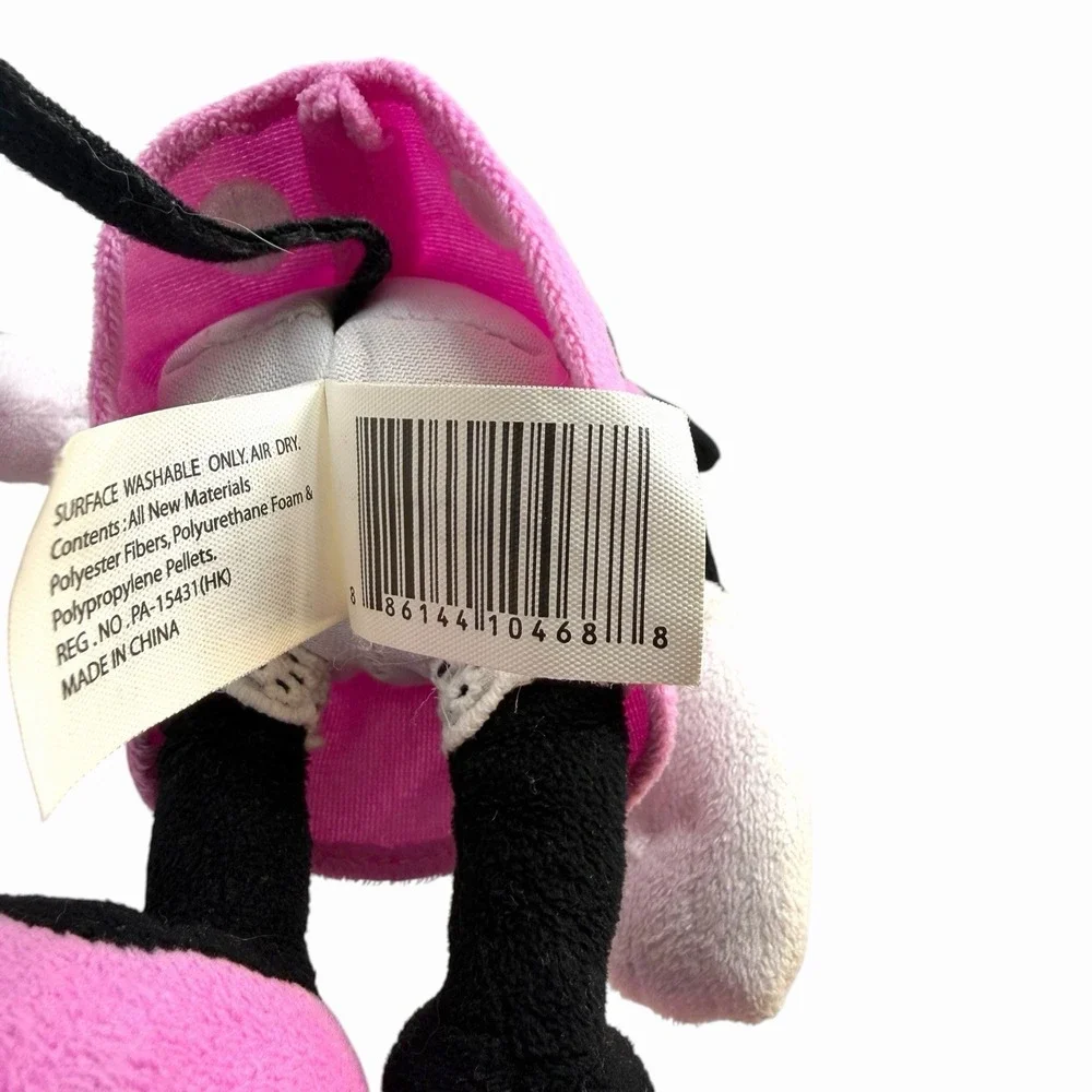 Minnie Mouse Disney Plush Toy Figure Pink Poka Dot Dress Bow Stuffed Animal 10